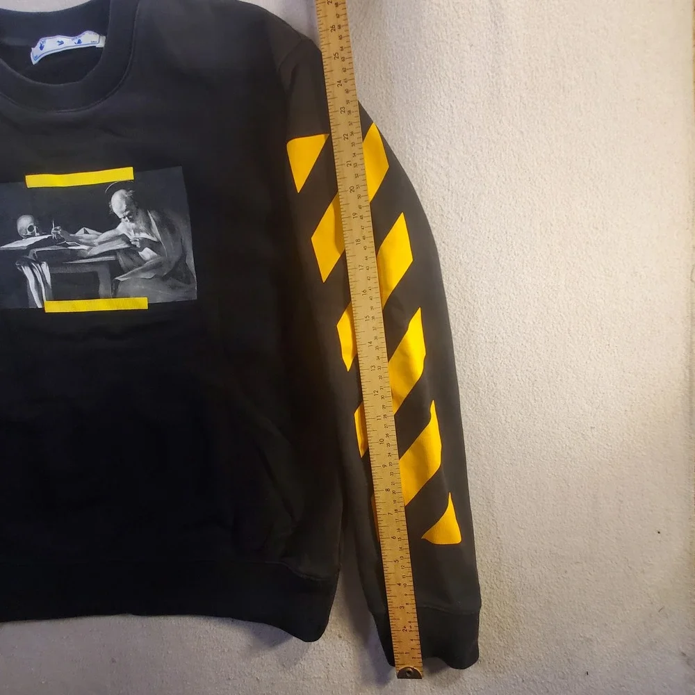 Off-White Caravaggio Saint Jerome Hooded Black Yellow Mens Large Streetwear - Picture 7 of 14